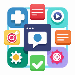 Fototapeta premium flat icon set for web and mobile applications