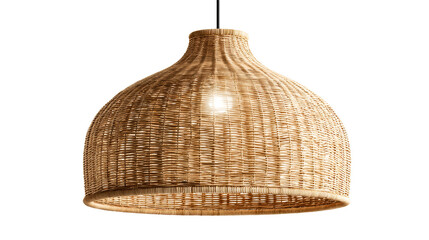 Woven rattan pendant lamp with warm light for decor enhancement