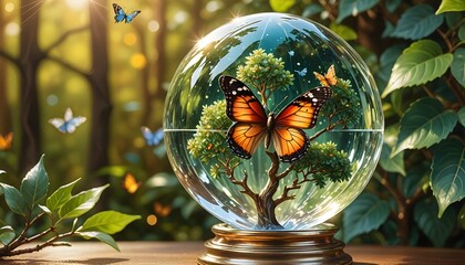 butterfly on the glass