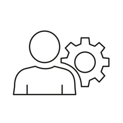 user,gear,settings modern line icon for profile configuration account management design vector graphic