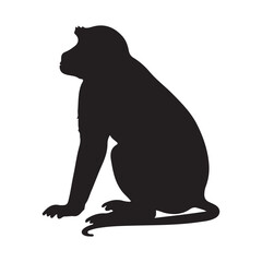 monkey silhouette. black monkey isolated on white background. vector illustration EPS 10.