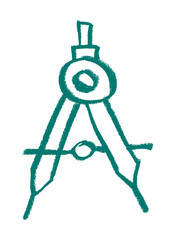 Drawing Compass Science Research Related Icon Crayon Chalk Doodle Drawing Vector