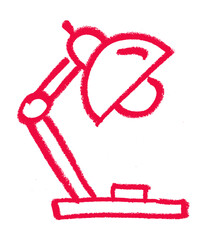 Desk Lamp Science Research Related Icon Crayon Chalk Doodle Drawing Vector