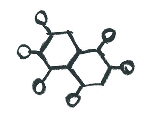 Molecule Science Research Related Icon Crayon Chalk Doodle Drawing Vector