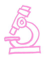 Microscope Science Research Related Icon Crayon Chalk Doodle Drawing Vector