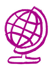 Globe Science Research Related Icon Crayon Chalk Doodle Drawing Vector
