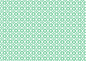 Seamless vector pattern featuring a retro geometric design of green stripes and leaves, perfect as a decorative textile fabric or stylish wallpaper backdrop