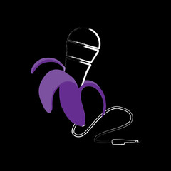purple_microphone... The dark surprise of a purple banana with a microphone within the design adds an element of curiosity and intrigue. Let your imagination roam! 
