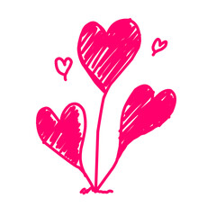 Heart Bloom Doodle Illustration