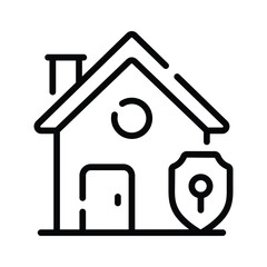 Grab this linear icon of digitally safe home