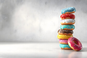 Stylized Donut Wall Mockup with Vibrant Glazed Treats