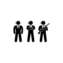 Bodyguard icon flat vector design.