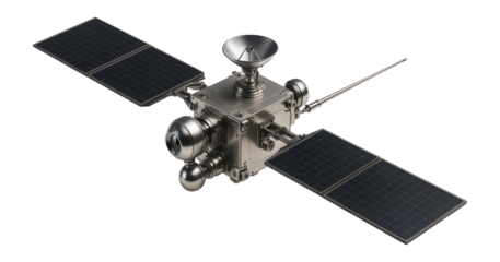 Interplanetary probe with dual solar arrays and multiple instrumentation pods