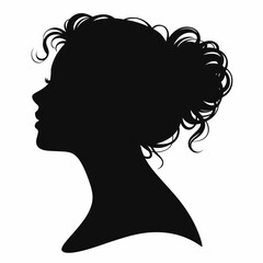 Elegant silhouette vector illustration of an older woman, showcasing classic beauty