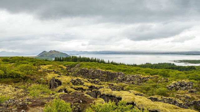 landscape with clouds at Thingvellir National Parc 