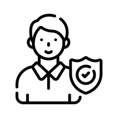 A modern linear icon of employee insurance document