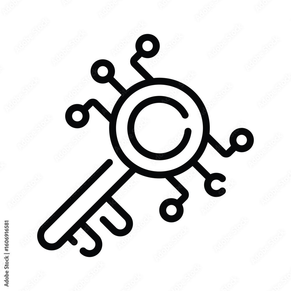 Wall mural a captivating outline icon of digital key encryption