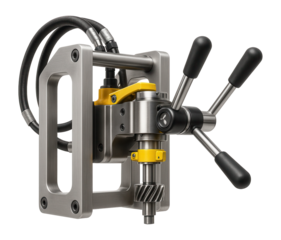 Portable gear shaping machine with lightweight aluminum frame for on-site gear repair in construction equipment maintenance