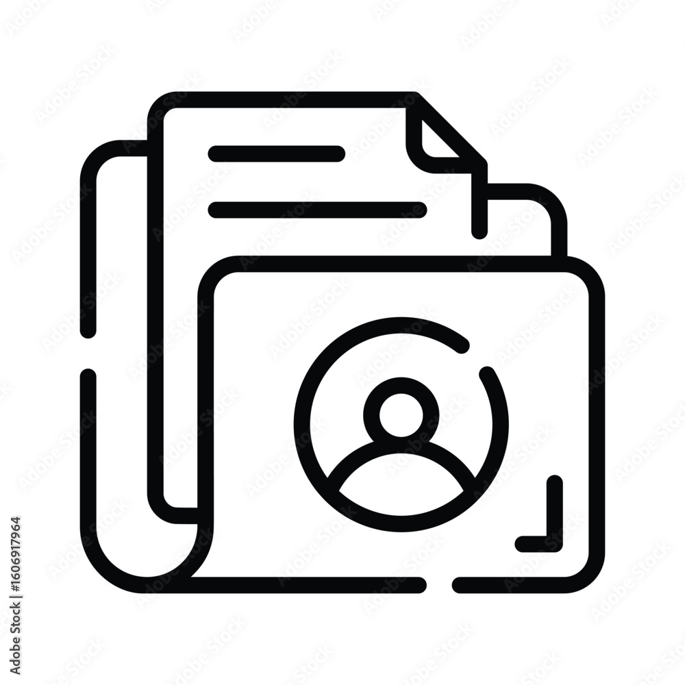 Wall mural grab this outline icon of secure record folder