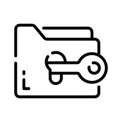 Premium linear icon of folder access control lock
