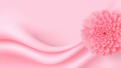 Delicate pink flower on soft flowing fabric.