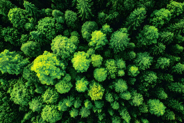 Drone View of Lush Forest Canopy