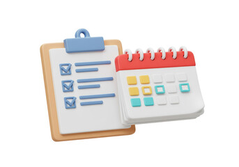 Isolated Checklist and Calendar for Schedule Planning