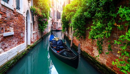 Venetian canal at sunset