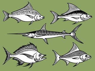 seamless pattern with fishes