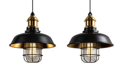 Unique industrial pendant lamps with clear glass shades