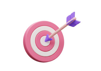 Isolated Target with Arrow in Bullseye