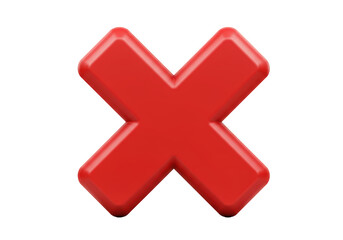 Obraz premium Isolated Glossy Red X Mark for Cancellation