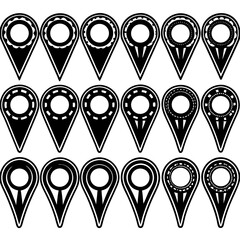&ldquo;Map Pin Icons &ndash; Minimalist Location Marker Vector Set for Navigation and UI Design&rdquo;