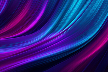 Fototapeta premium Vibrant abstract neon wave background with glowing purple and blue gradients, dynamic flowing shapes, digital art style, suitable for modern design, wallpaper, or presentation visuals