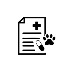 Veterinary prescription icon for pet health apps, clinics and medical records