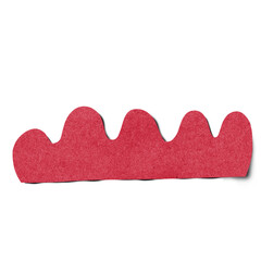 Red paper cut out with cloud-like wavy edges