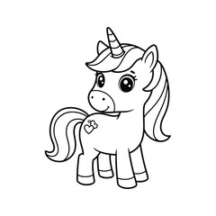 Cute Unicorn Coloring Page Adorable Cartoon Unicorn with Hearts Printable