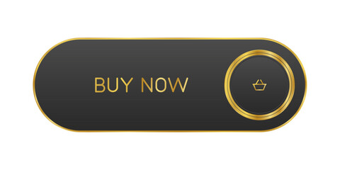 Black and golden CTA button: Buy now.