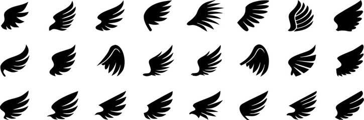 Obraz premium Collection of a Variety of Angel Wings, Perfect for Logos, and Vector Graphics