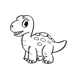 Happy Dinosaur Doodle for Children’s Coloring