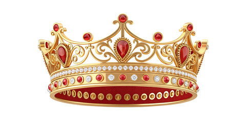 Elegant Luxury Gold and Red Royal Crown Isolated on Transparent Background
Golden Royal Crown with Red Velvet – High-Quality PNG on Transparent Background