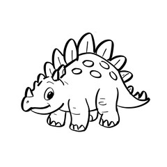 Dinosaur Cartoon Doodle Coloring Character Illustration
