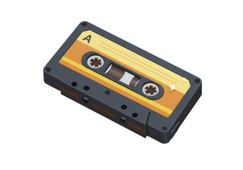 Isolated Retro Cassette Tape Nostalgic Audio Media