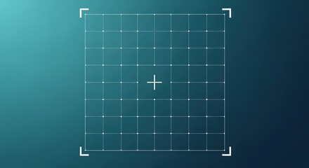 Futuristic digital grid interface with targeting crosshairs on a gradient background