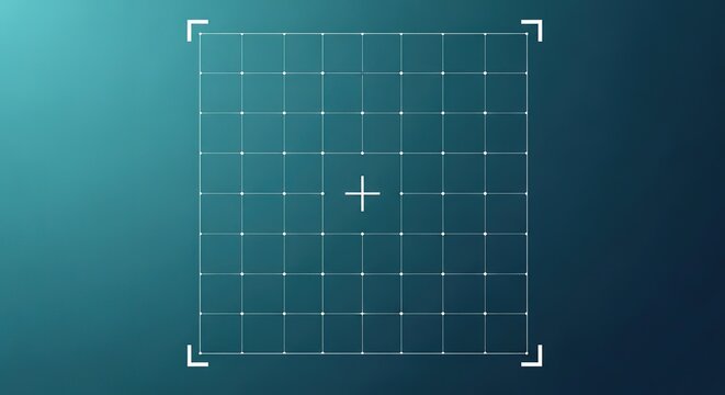 Futuristic digital grid interface with targeting crosshairs on a gradient background