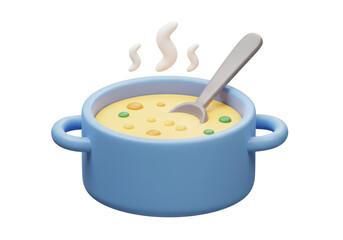 Isolated Steaming Bowl of Soup Culinary Comfort