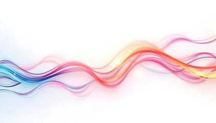 Dynamic Color Streaks Flow Over White Space