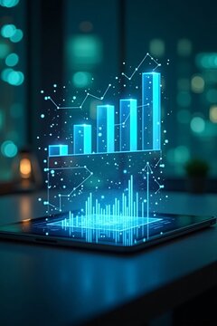 Business Data Analysis with Holographic Graphs from a Tablet