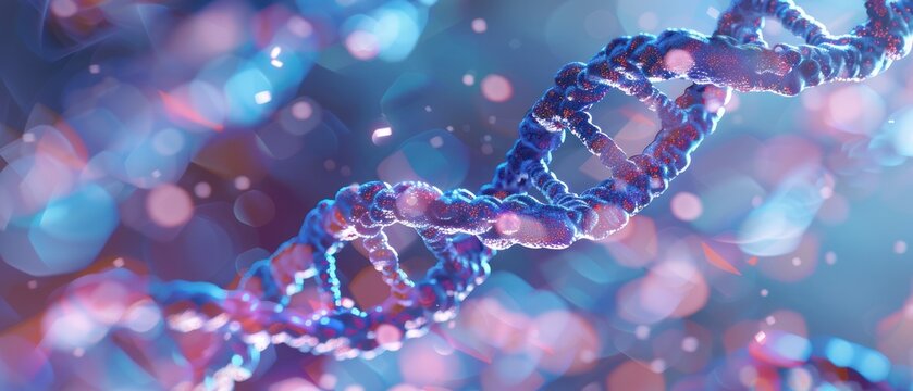 Fundamental process of cell division and genetic inheritance DNA strand splitting spiral line stripe.