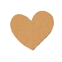Brown cardboard heart shape, decorative element for scrapbooking